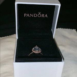 Authentic Pandora Rose Gold Tear Drop Ring
